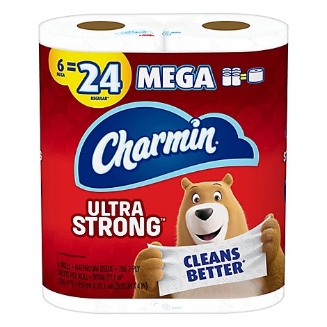 Charmin Ultra Strong Bathroom Tissue Mega Rolls 2 Ply - 6 Roll