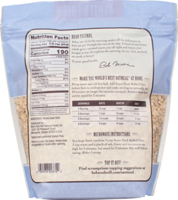 Bobs Red Mill Rolled Oats Gluten Free Extra Thick - 32 Oz - Image 5