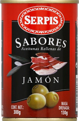 Serpis Flavours Green Olives Stuffed With Cured Ham Can - 10.58 Oz - Image 3