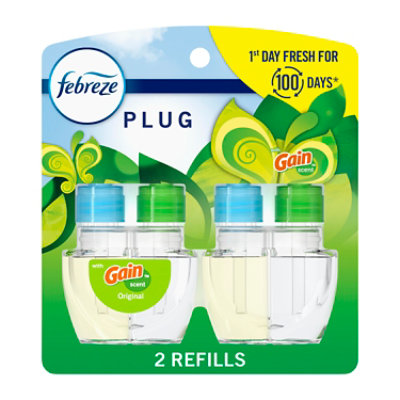 Febreze Air Freshener Odor Eliminating Fade Defy PLUG Refill Gain Original Scent - Each - Image 1