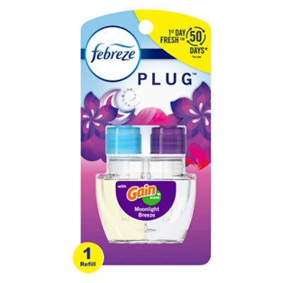 Febreze PLUG Fade Defy Gain Moonlight Breeze Odor Eliminating Air Freshener Oil Refill - Each