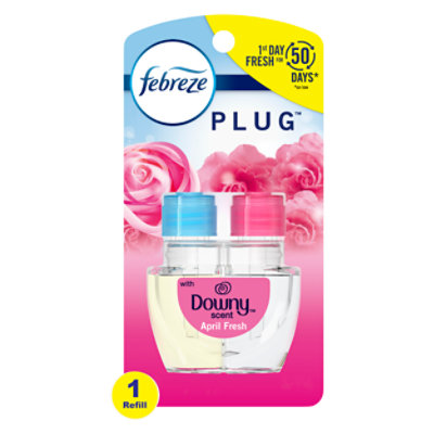 Febreze PLUG Fade Defy Downy April Fresh Odor-Eliminating Air Freshener Oil Refill - Each - Image 1