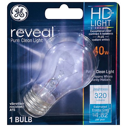GE 40w Reveal Clear A15 Fan 1pk Light Bulbs - Each - Image 3