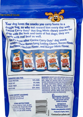 Canine Carry Outs Dog Snacks Hot Dog Minis Pouch - 25 Oz - Image 3