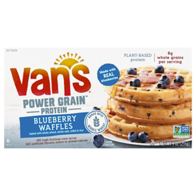 Vans Waffles Power Grains Blueberry 6 Count 9 Oz Albertsons