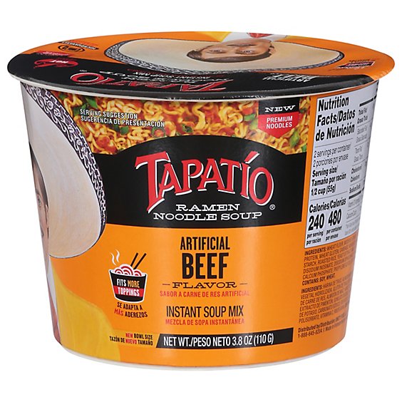 Tapatio Ramen Bowl Beef - 3.7 Oz