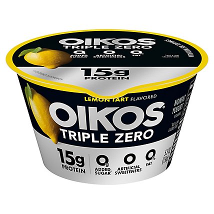 Oikos Triple Zero Greek Yogurt Blended Nonfat Lemon Tart - 5.3 Oz - Image 1