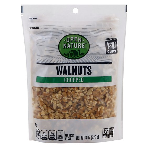Open Nature Walnuts Chopped Bag - 8 Oz