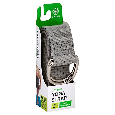 Gaiam Yoga Strap Cotton 6 Feet Grey Box - Each