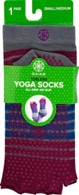 Gaiam Yoga Socks Toeless Small/Medium Bright Bouquet - Each - Image 2