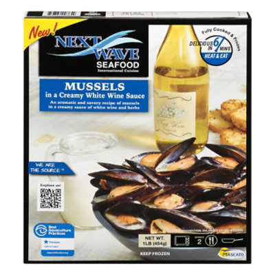 Next Wave Seafood Whole Shell Mussels In Creamy Wine Sauce - 16 Lb - Image 3