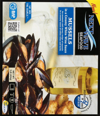 Next Wave Seafood Whole Shell Mussels In Creamy Wine Sauce - 16 Lb - Image 6