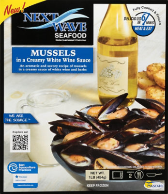 Next Wave Seafood Whole Shell Mussels In Creamy Wine Sauce - 16 Lb - Image 2