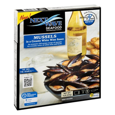 Next Wave Seafood Whole Shell Mussels In Creamy Wine Sauce - 16 Lb - Image 1