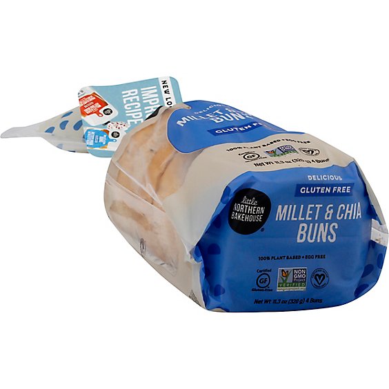 Little Northern Bakehouse Bread Gluten Free Buns Millet & Chia Bag - 11.28 Oz