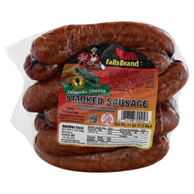 Falls Brand Old Fashioned Jalapeno Cheese Smoked Sausage - 1.5 Lb