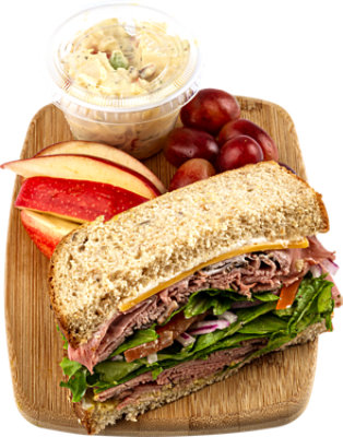 Roast Beef Half Sandwich w/ Fruit & Potato Salad - Each - Image 1