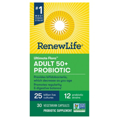 ReNew Life Ultimate Flora Probiotic Supplement Vegetable Capsules Adult 50+ Box - 30 Count