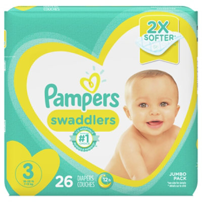 Pampers swaddlers jumbo deals pack size 3