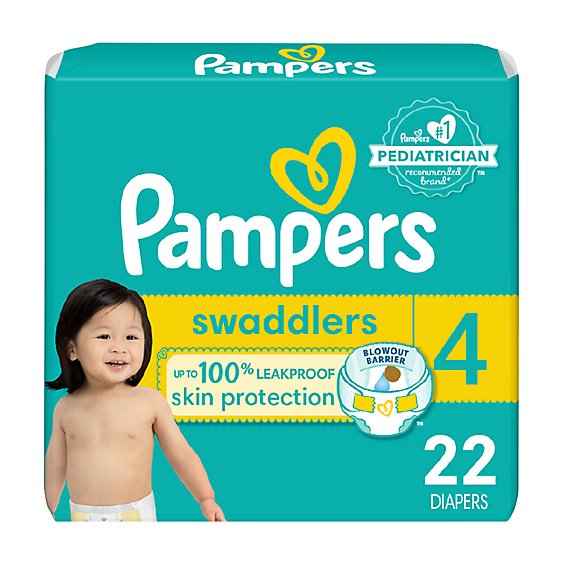 Pampers Swaddlers Active Size 4 Baby Diaper - 22 Count