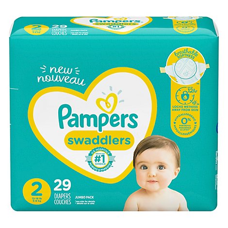  Pampers Swaddlers Diapers Size 2 - 29 Count 
