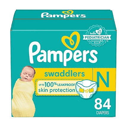 Pampers Swaddlers Size 0 Newborn Diapers - 84 Count - Image 2