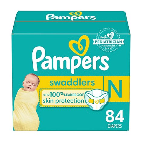 Pampers Swaddlers Diapers Newborn Size N - 84 Count