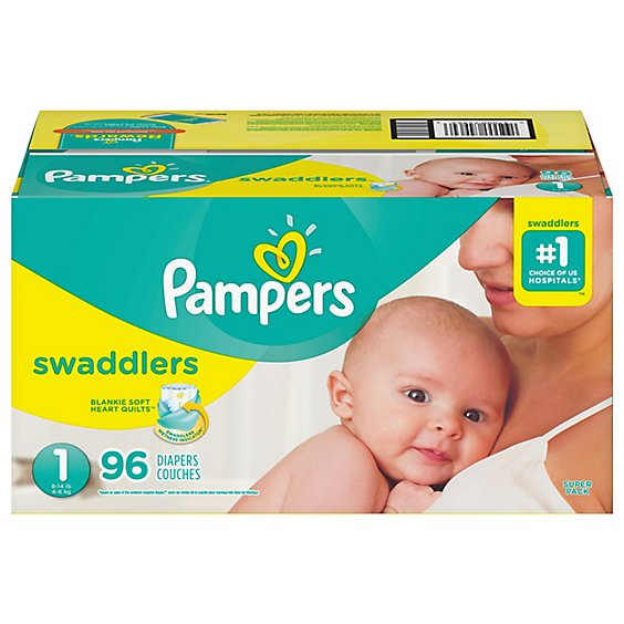 Pampers Swaddlers Diapers Newborn Size 1 - 96 Count