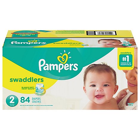  Pampers Swaddlers Diapers Size 2 - 84 Count 