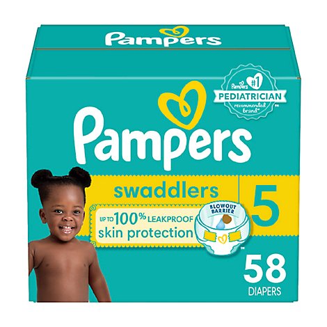 Pampers Swaddlers Diapers Active Baby Size 5 - 58 Count