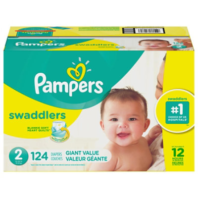 Pampers たっぷり 124枚 2箱　Mサイズ おむつ Pampers Swaddlers Diapers Size 2 - 124 Count - tomthumb