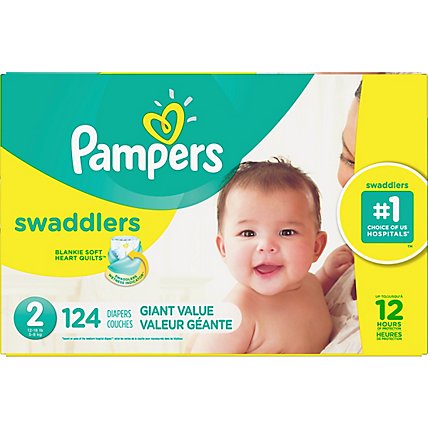 Pampers Swaddlers Diapers Size 2 - 124 Count - Image 2
