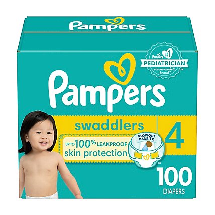 Pampers Swaddlers Active Size 4 Baby Diaper - 100 Count - Image 2