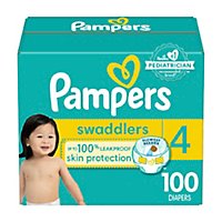 Pampers Swaddlers Active Size 4 Baby Diaper - 100 Count - Image 1