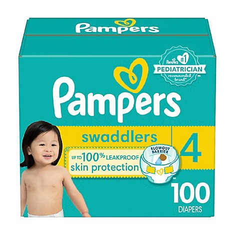 Pampers Swaddlers Diapers Active Baby Size 4 - 100 Count