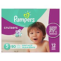 Pampers Cruisers Size 5 Diapers - 90 Count  - Image 2