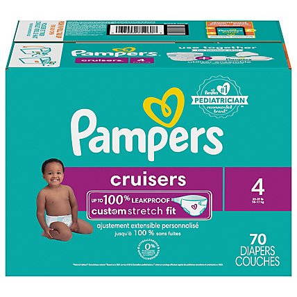 Pampers Cruisers Diapers Size 4 - 70 Count - Image 1
