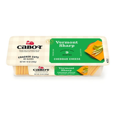 Cabot Creamery Cheese Cheddar Cracker Cut Slices Vermont Sharp Tray - 10 Oz - Image 1