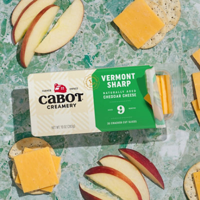 Cabot Creamery Cheese Cheddar Cracker Cut Slices Vermont Sharp Tray - 10 Oz - Image 2