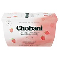 Chobani Yogurt Greek Less Sugar Monterey Strawberry Value Pack - 4-5.3 Oz - Image 1