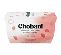 Chobani Yogurt Greek Less Sugar Monterey Strawberry Value Pack - 4-5.3 Oz