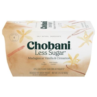 Chobani Yogurt Greek Less Sugar Madagascar Vanilla & Cinnamon Value Pack - 4-5.3 Oz - Image 3