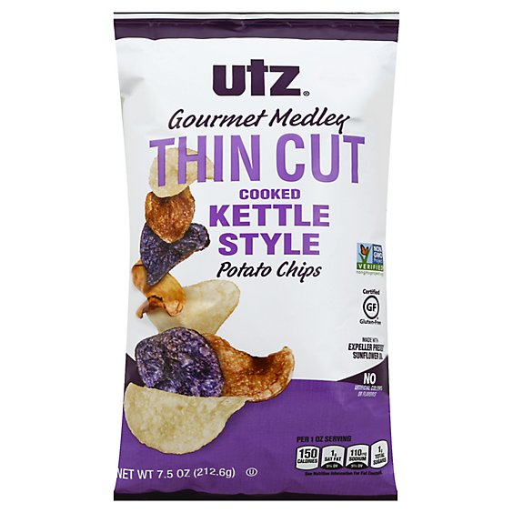 Utz Thin Cut Gourmet Medley Chips - 7.5 Oz