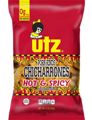 Utz Hot & Spicy Pork Rind - 3 Oz - Image 2