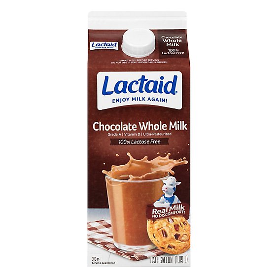 Lactaid Milk Whole Chocolate Half Gallon - 1.89 Liter