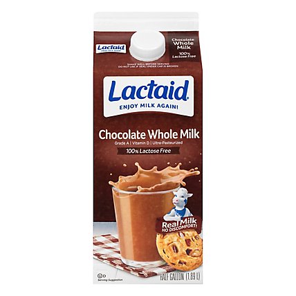 Lactaid Milk Whole Chocolate Half Gallon - 1.89 Liter - Image 1