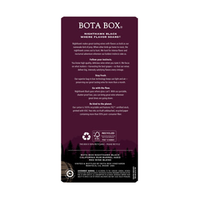 Bota Box Nighthawk Black Rum Barrel Aged Red Wine Blend - 3 Liter - Image 8