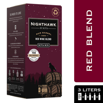 Bota Box Nighthawk Black Rum Barrel Aged Red Wine Blend - 3 Liter - Image 2