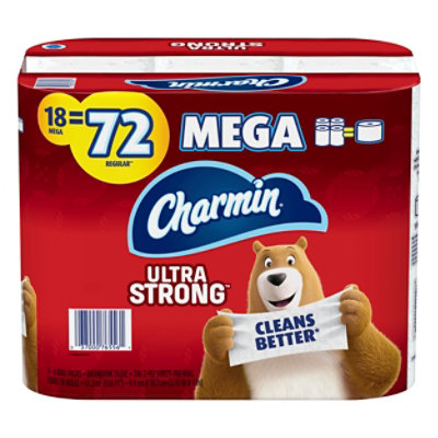 Charmin Ultra Strong Bathroom Tissue Mega Rolls 2 Ply - 18 Roll - Image 3