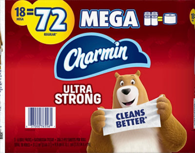 Charmin Ultra Strong Bathroom Tissue Mega Rolls 2 Ply - 18 Roll - Image 4